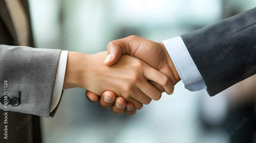 Close-up of Two People Shaking Hands in a Business Setting Close-up of Two People Shaking Hands in a Business Setting