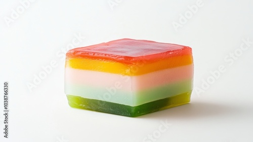 Colorful Layered Gelatin Dessert Square