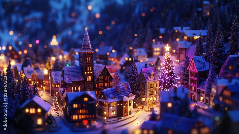 Obraz premium キラキラと光るイルミネーションとクリスマスの雰囲気