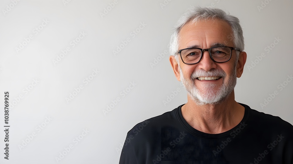 Portrait of a Smiling Senior Man with Glasses and Grey Hair Portrait of a Smiling Senior Man with Glasses and Grey Hair