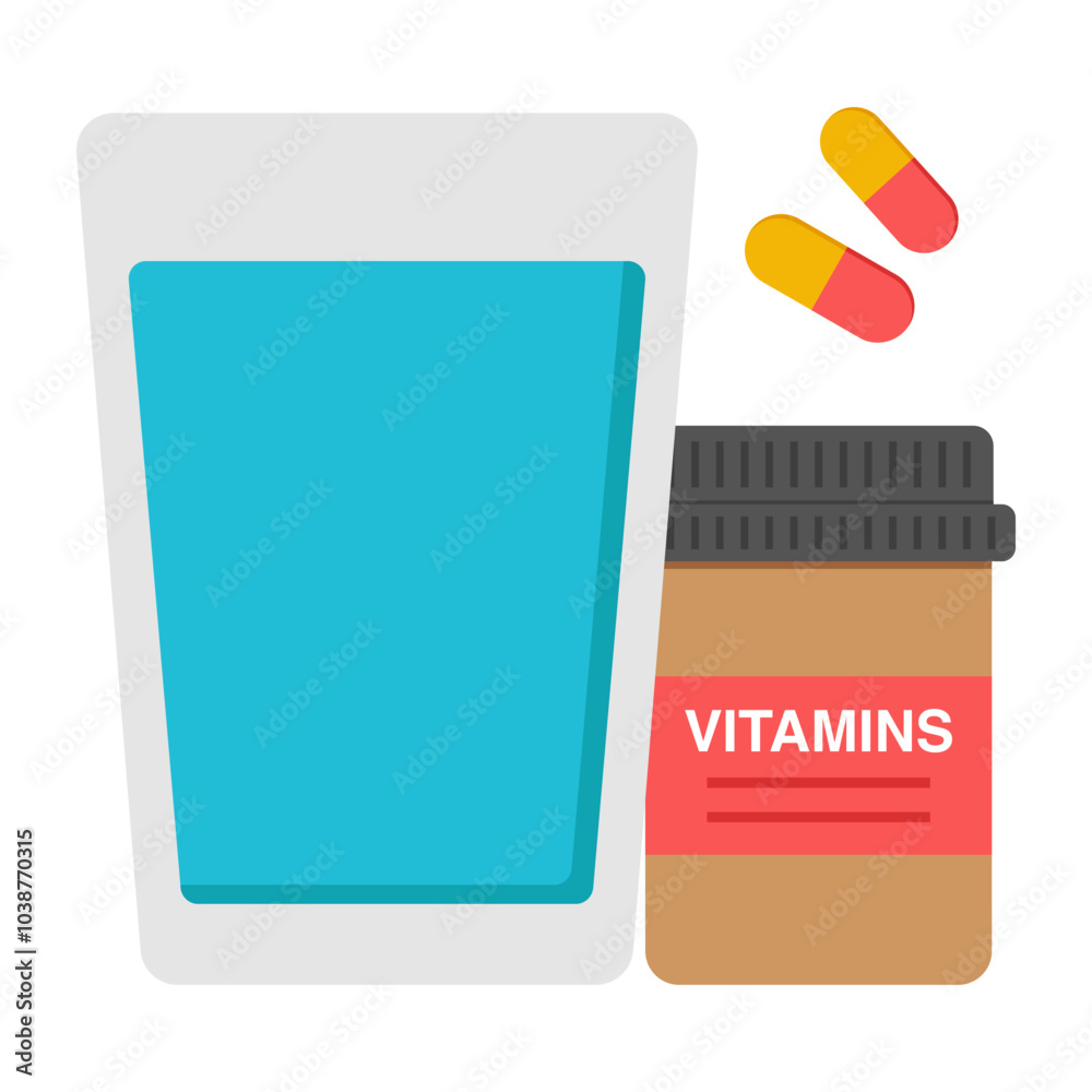 Conceptual flat design icon of taking medicine
Conceptual flat design icon of taking medicine