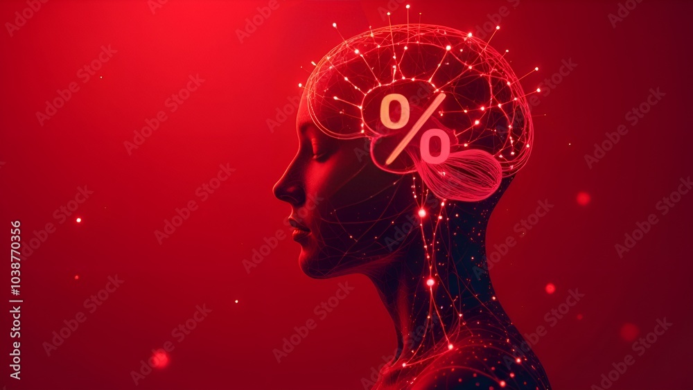 The human brain with neural connections and its visual representation of The human brain with neural connections and its visual representation of