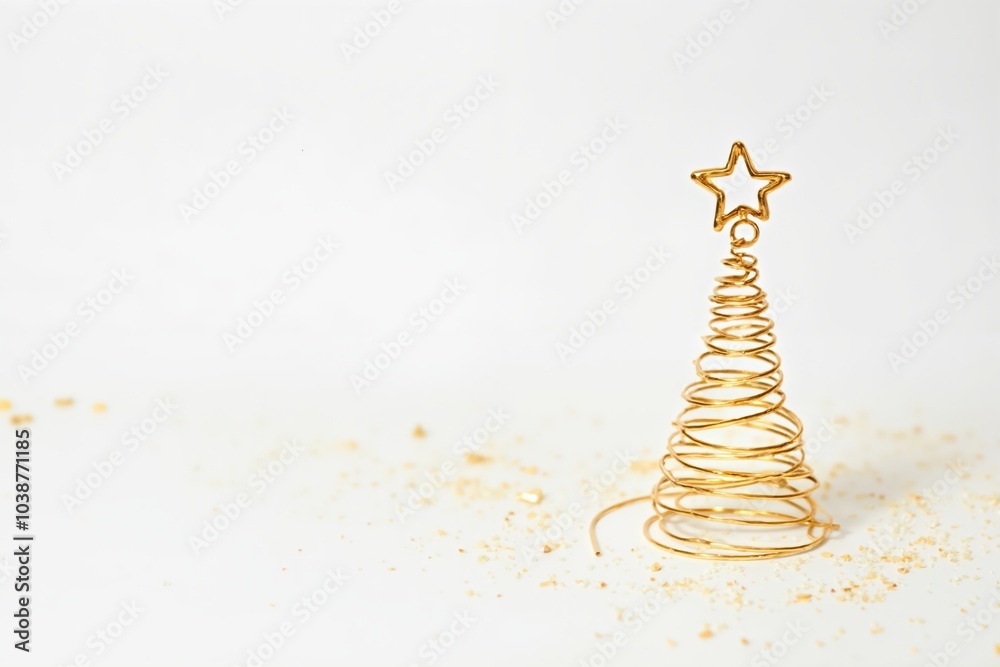 Minimalist golden wire Christmas tree design for festive decor and holiday inspiration.