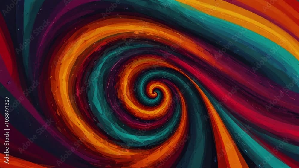 Dynamic spiral pattern with contrasting warm and cool colors. Can be ...