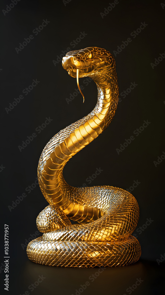 Fototapeta premium Golden snake sculpture