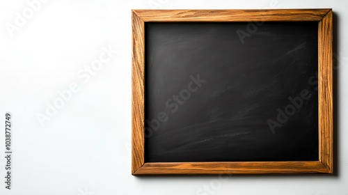 Blackboard with wooden frame isolated