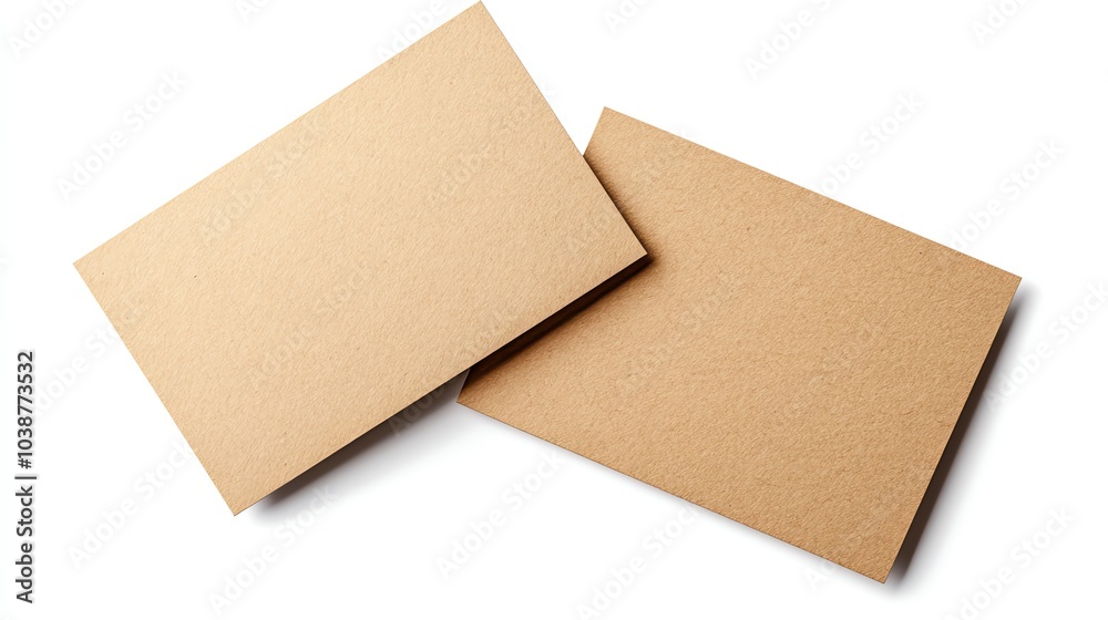 Brown cards, white isolate background