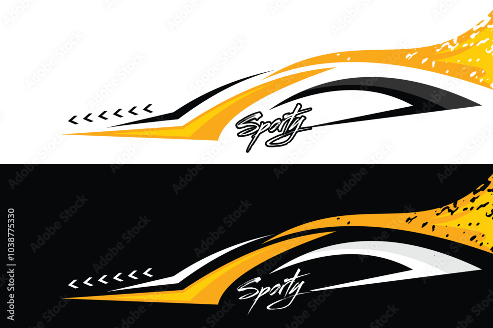 Fototapeta premium Vector sports car body wrap decal background design decal car livery Vector EPS 10
