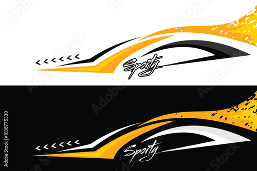 Vector sports car body wrap decal background design decal car livery Vector EPS 10