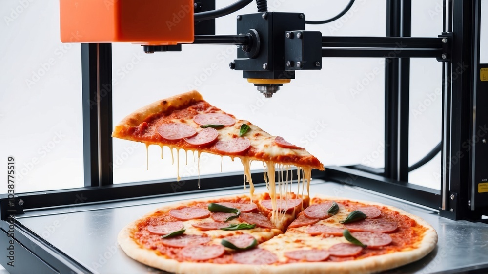 Innovative 3D Printer Creating Delicious Pepperoni Pizza Slice With ...
