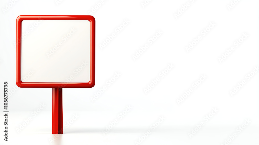 Red sign, white isolate background Red sign, white isolate background