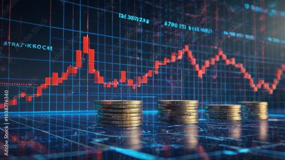 Dynamic Financial Stock Market Chart Displaying Analytics and Trends in Business Trading Environment
