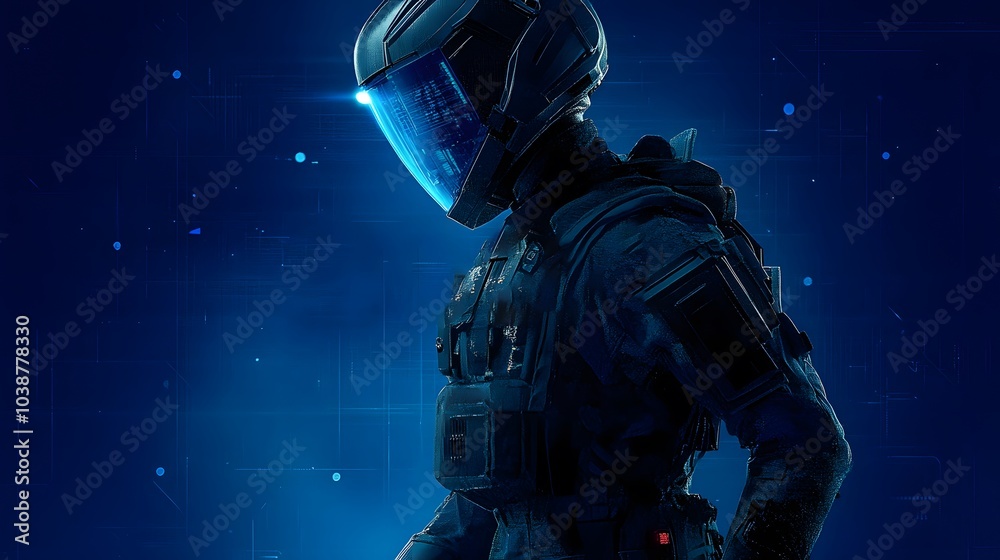 Fototapeta premium a poster for technology theme, a blue technological background