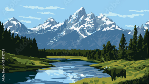 Majestic Peaks of Grand Teton National Park.eps