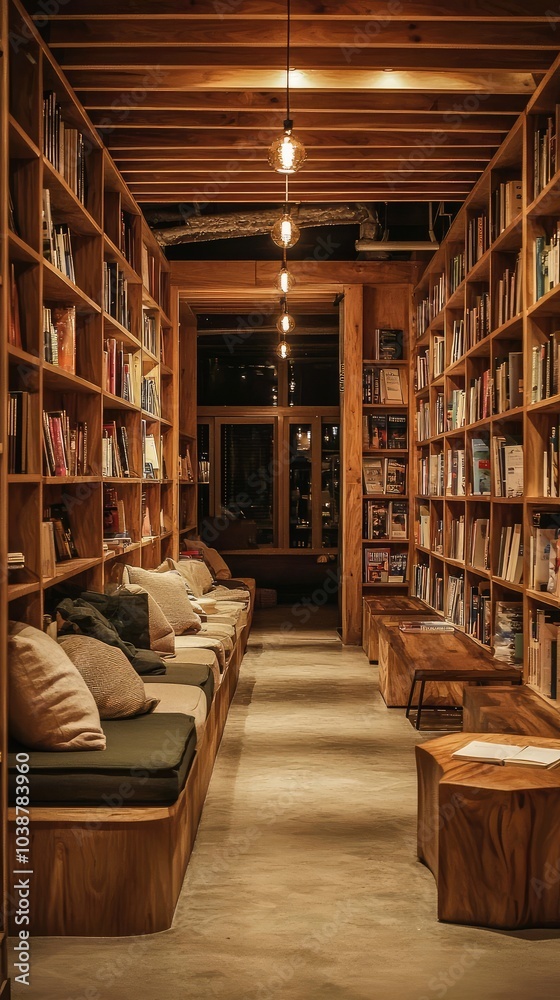 Cozy Hallway in a Charming Bookstore Cozy Hallway in a Charming Bookstore