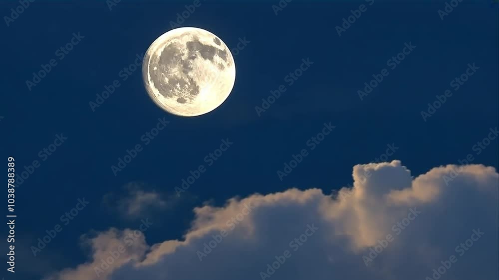 Celestial Majesty: Full Moon Ascending Over Wispy Clouds, Illuminating the Night Sky with a Serene and Ethereal Glow. Celestial Majesty: Full Moon Ascending Over Wispy Clouds, Illuminating the Night Sky with a Serene and Ethereal Glow.