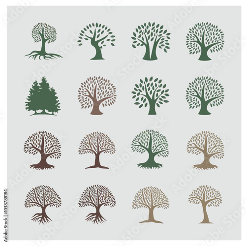Tree icon with different stages.