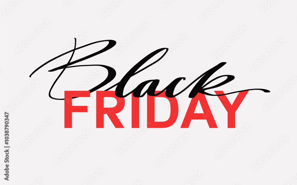 Fototapeta premium Black Friday handwritten lettering. Black Friday Sale. Calligraphic vector for your business artwork. Template lettering, calligraphy for logo, labels, banners, poster, social media, web.