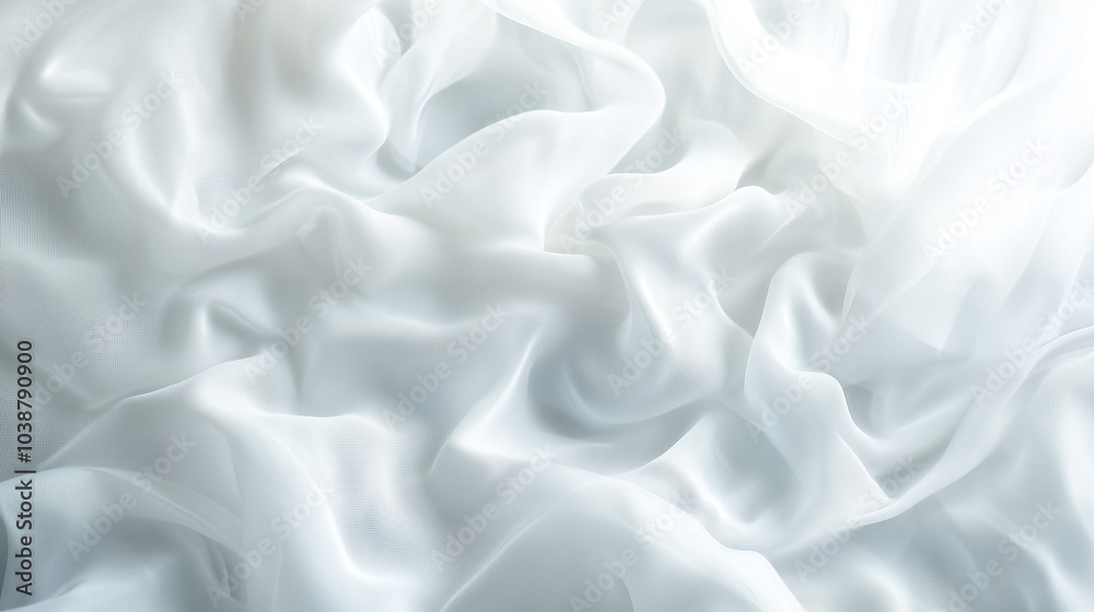 Obraz premium Soft, flowing white fabric draping elegantly for various artistic and design applications in natural light