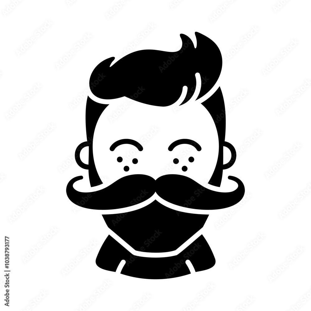 Bearded man's face vector icon. Hipster character Bearded man's face vector icon. Hipster character