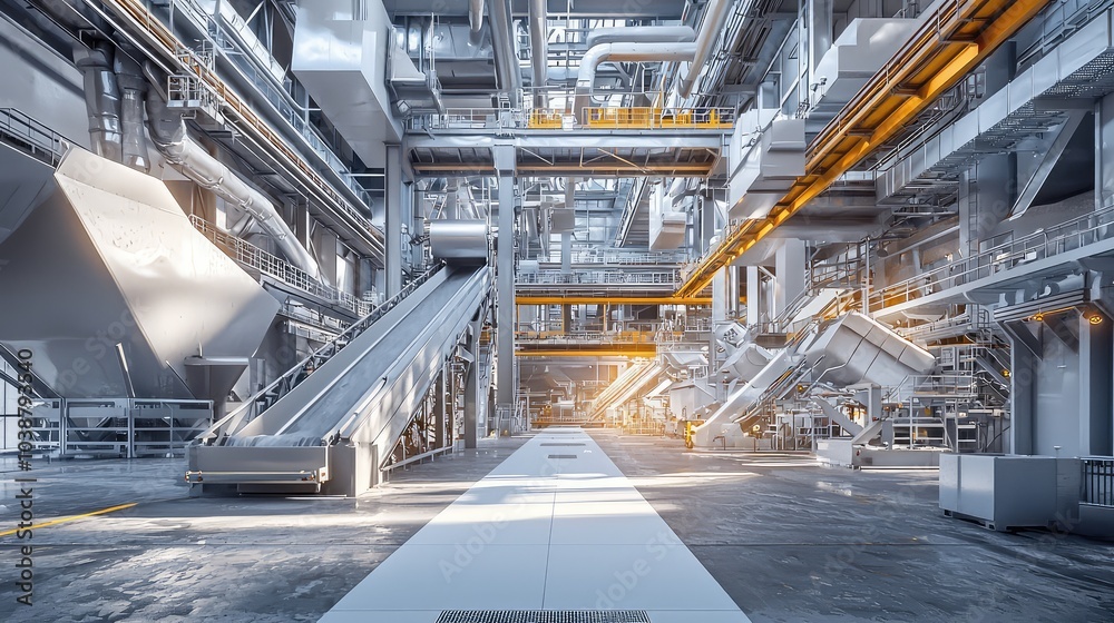 Fototapeta premium Advanced Automated Fertilizer Production Line Interior