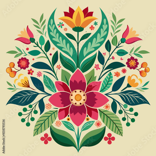  floral design inspired by nature's beauty and elegance. The pattern should feature a variety of intricate floral motifs arranged in a balanced and harmonious composition. Specificati