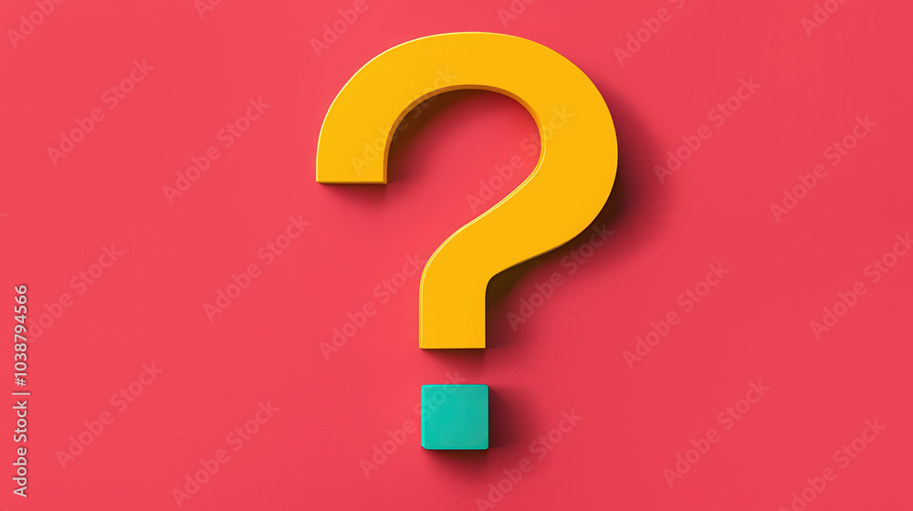 Bold question mark design, vibrant colors, flat illustration style, engaging visual, encourages curiosity and inquiry, perfect for creative projects or educational materials. Bold question mark design, vibrant colors, flat illustration style, engaging visual, encourages curiosity and inquiry, perfect for creative projects or educational materials.