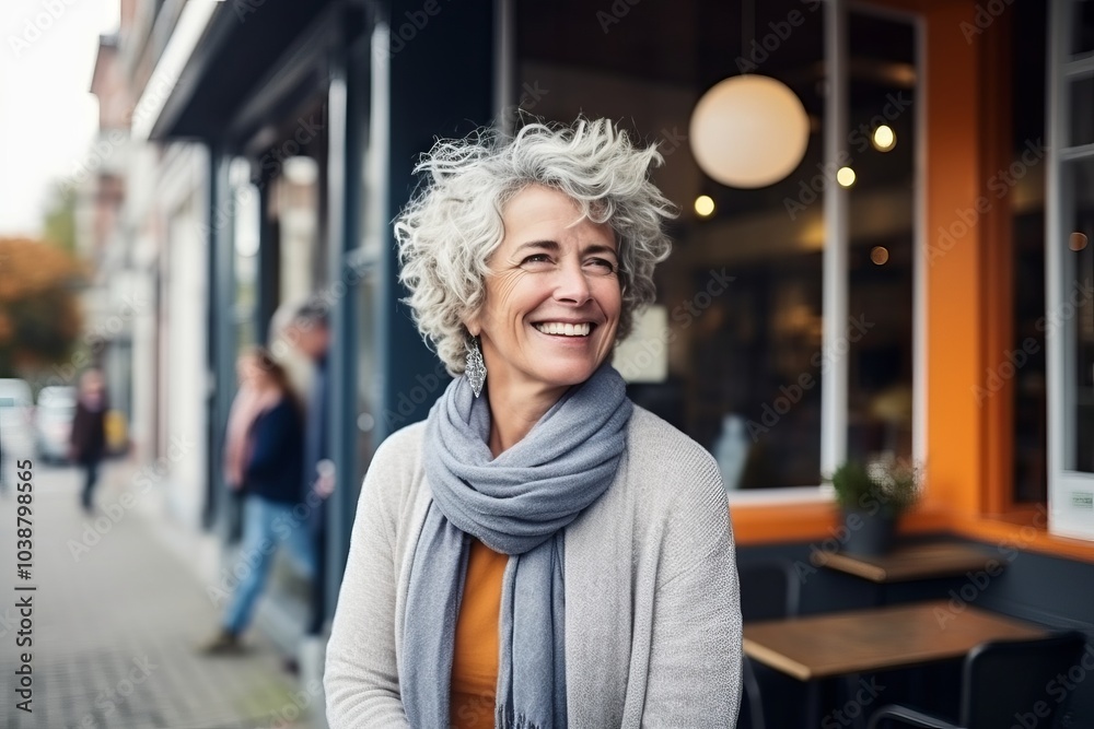 Portrait of a happy senior woman in a cafe, looking at camera Portrait of a happy senior woman in a cafe, looking at camera