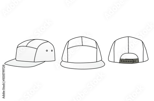 editable cap sketches in Adobe Illustrator offers designers flexibility and precision when developing headwear designs. These sketches allow for easy modification of all shapes, including the crown, b