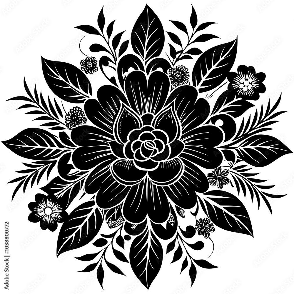 black and white flower black and white flower