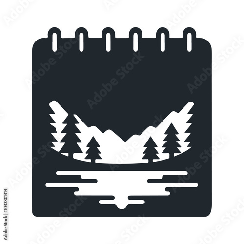 Black silhouette flip day calendar vector icon design