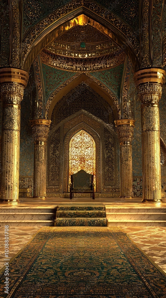 Obraz premium Regal Throne Room in Ancient Persia