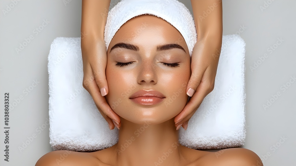 Closeup of woman demonstrating facial massage techniques for radiant and youthful skin in tranquil setting