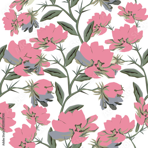 Abstract elegance pattern with floral background.