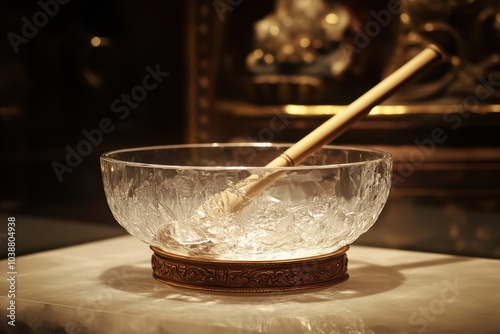 A device for performing spiritual music in shaman or Buddhist settings specifically a crystal bowl