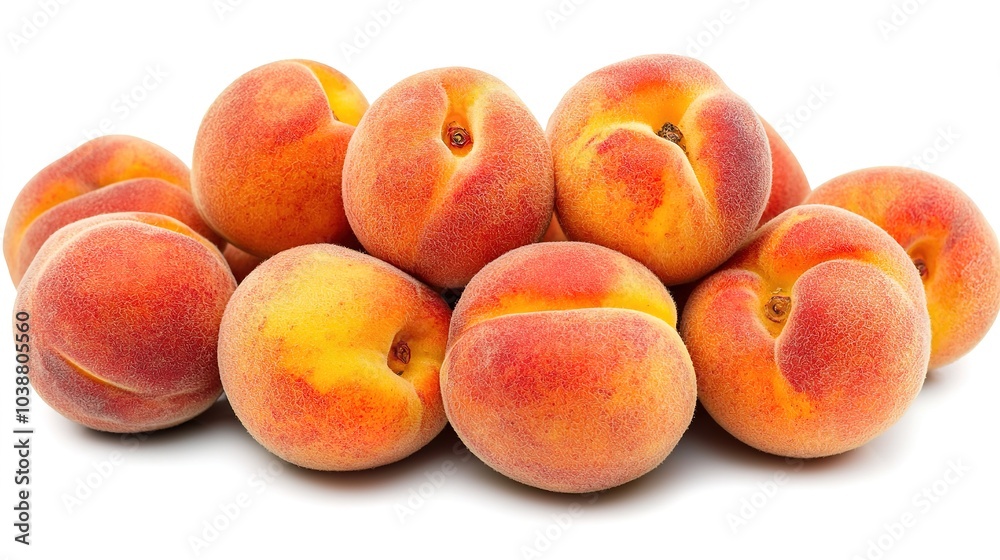 A vibrant pile of fresh peaches, showcasing their fuzzy skin and rich orange-yellow color, perfect for summer snacking or cooking. A vibrant pile of fresh peaches, showcasing their fuzzy skin and rich orange-yellow color, perfect for summer snacking or cooking.