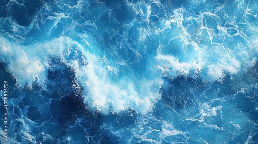Vibrant blue ocean waves crashing, showcasing the beauty of nature's power and motion. Vibrant blue ocean waves crashing, showcasing the beauty of nature's power and motion.