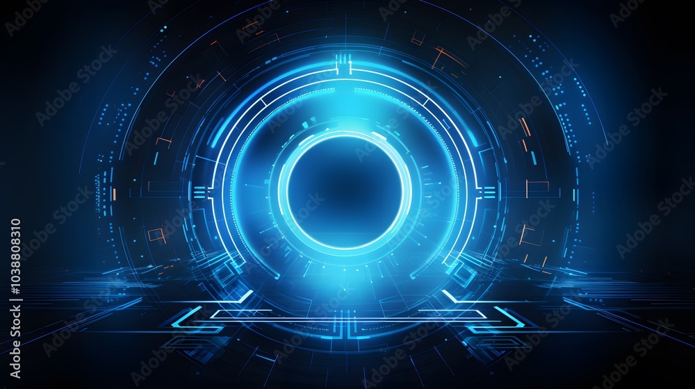 blue Abstract technology background circles digital hi-tech technology design background. concept innovation. vector illustration blue Abstract technology background circles digital hi-tech technology design background. concept innovation. vector illustration