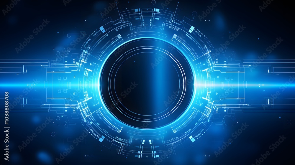 Fototapeta premium blue Abstract technology background circles digital hi-tech technology design background. concept innovation. vector illustration