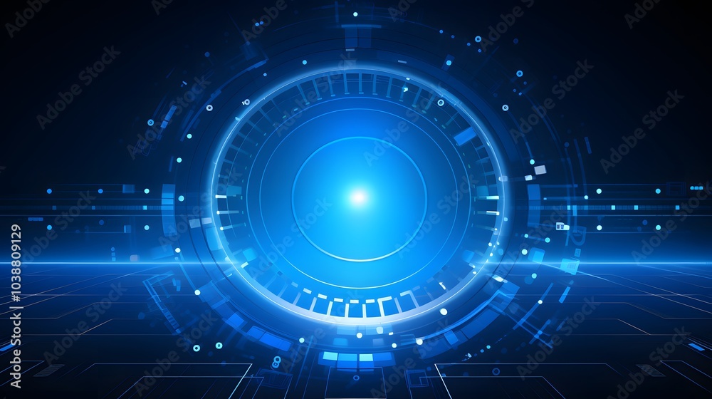 Fototapeta premium blue Abstract technology background circles digital hi-tech technology design background. concept innovation. vector illustration