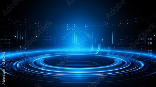 blue Abstract technology background circles digital hi-tech technology design background. concept innovation. vector illustration