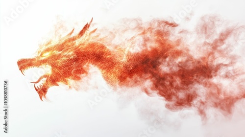 Illustration for a cloud shaped like a dragon breathing fire