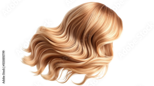 Blonde Hair Waves Isolated On Background.