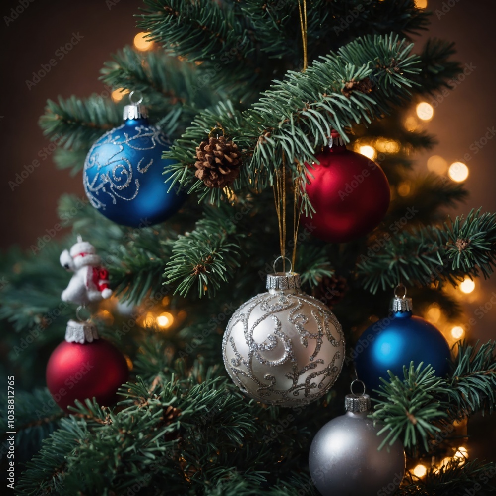 Bright toys create a magical ambiance on the tree