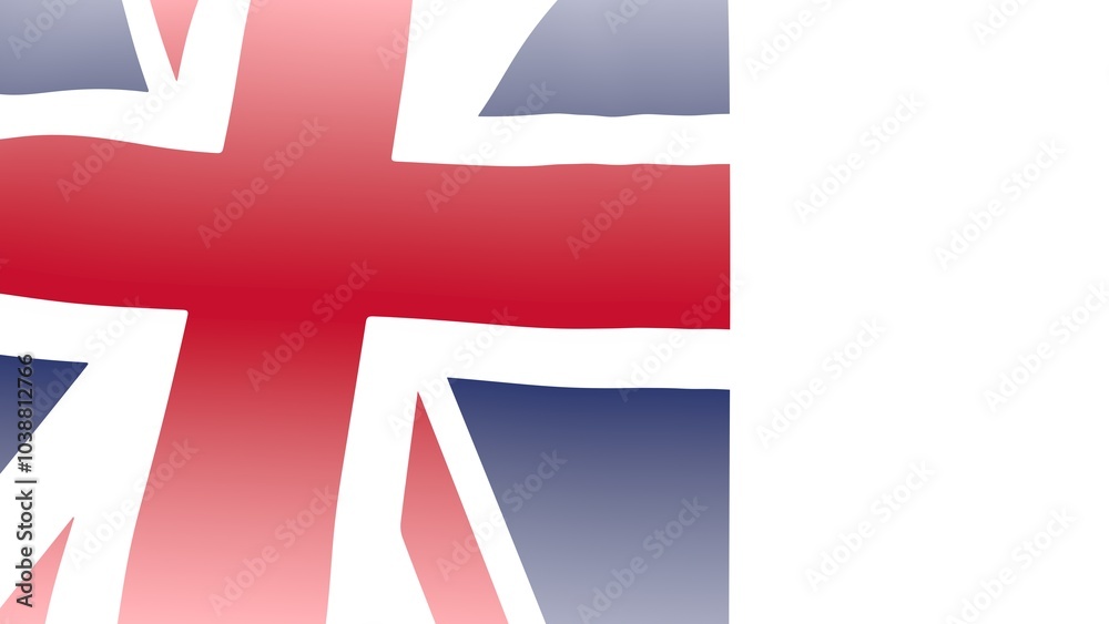 Obraz premium Stylized UK flag. Foggy island. 3D rendering.