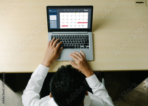 Calendar on computer software application for modish schedule planning for personal organizer and online business