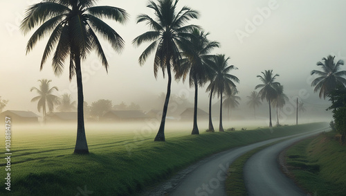 2..Mystical Fog in Village Beautiful Rural Landscapes