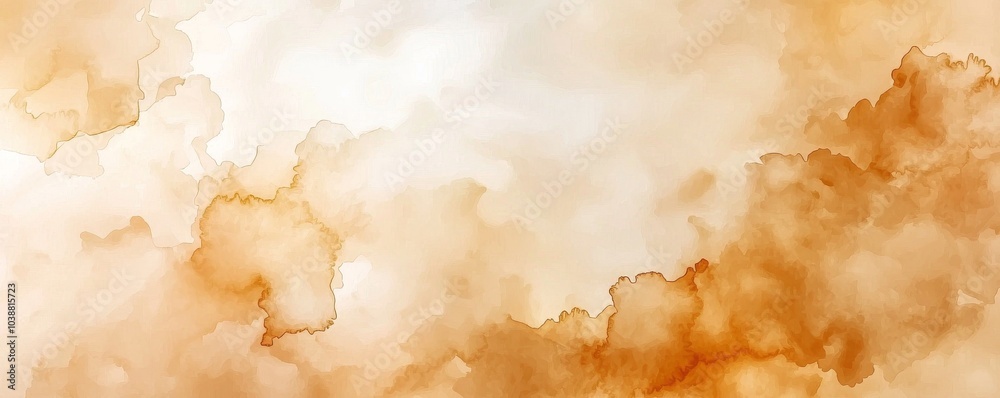 Obraz premium Abstract Watercolor Landscape in Warm Tones, Digital Art, Background , digital art, watercolor art