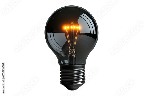 Obraz na płótnie Black LED bulb isolated on transparent background, png file, no background png file w salonie
