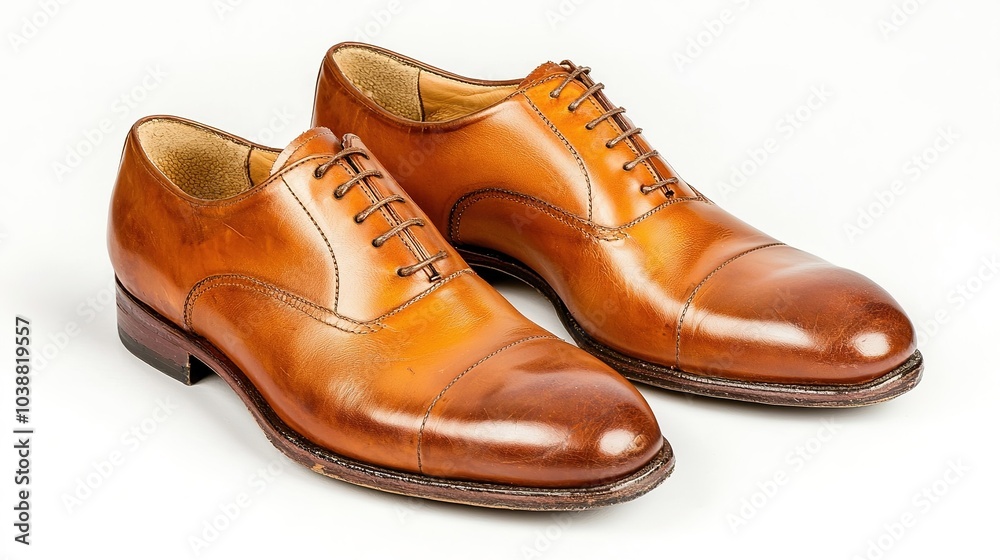 Stylish, polished leather dress shoes with a classic design and rich brown color, perfect for formal occasions or professional attire. Stylish, polished leather dress shoes with a classic design and rich brown color, perfect for formal occasions or professional attire.